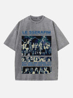 LE SSERAFIM Print Round Neck T-shirt