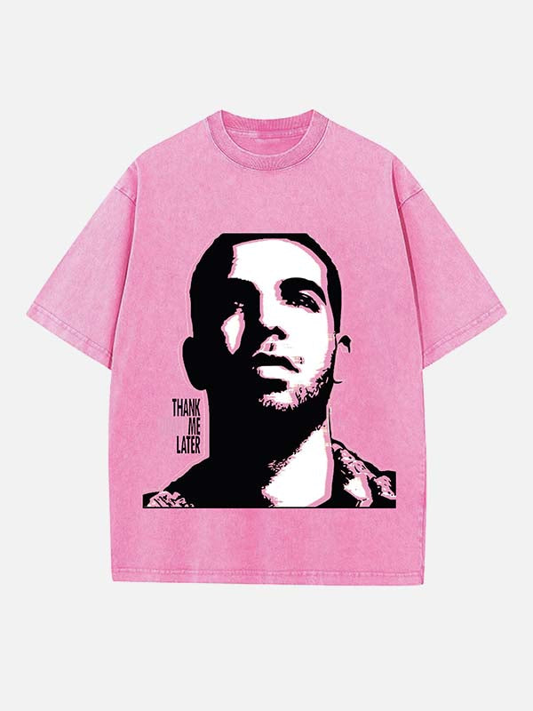 Drake Print Round Neck T-shirt