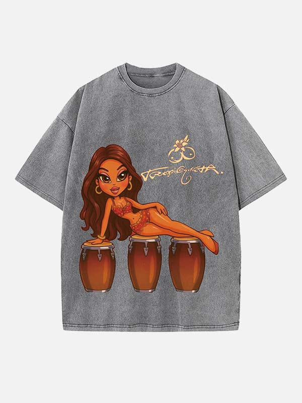 Karol G Print Round Neck T-shirt