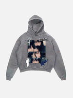 Billie Eilish Print Slant Pockets Hoodie