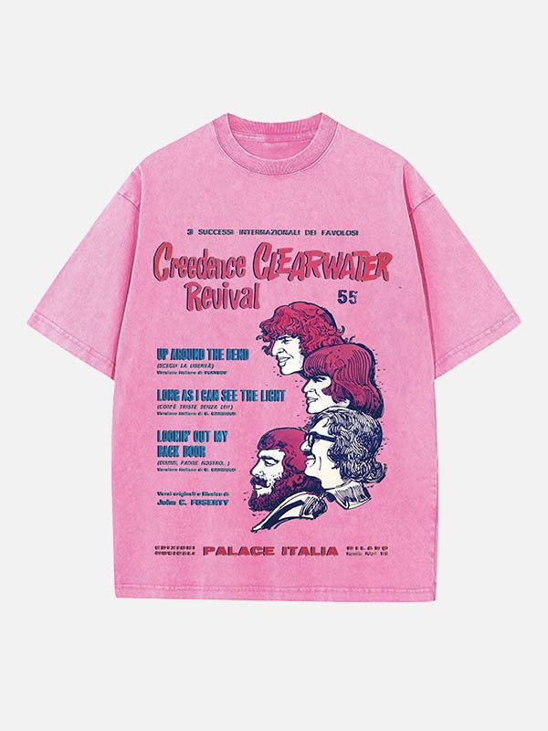 Creedence Clearwater Revival Print Round Neck T-shirt