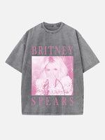 Britney Spears Print Round Neck T-shirt