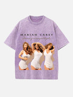 Mariah Carey Print Round Neck T-shirt