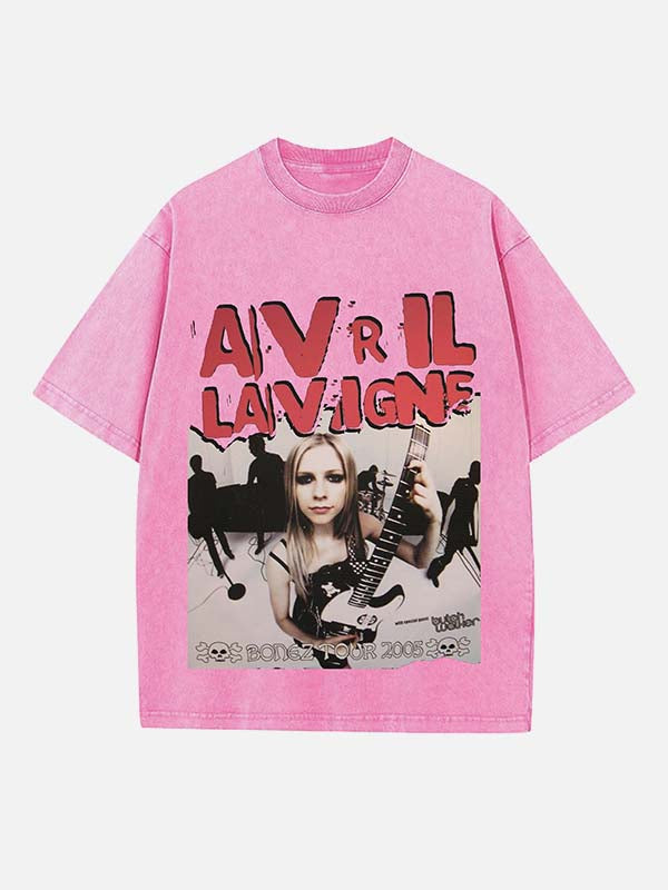 Avril Lavigne Print Round Neck T-shirt