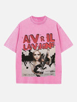 Avril Lavigne Print Round Neck T-shirt