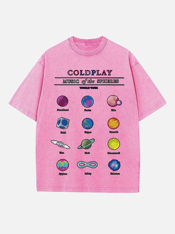 Coldplay Print Round Neck T-shirt