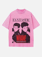 George Michael Wham! Print Round Neck T-shirt