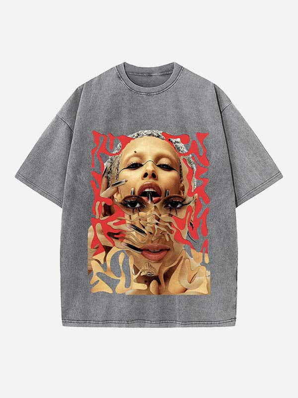 Doja Cat Print Round Neck T-shirt