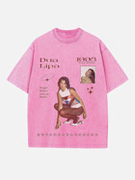 Dua Lipa Print Round Neck T-shirt