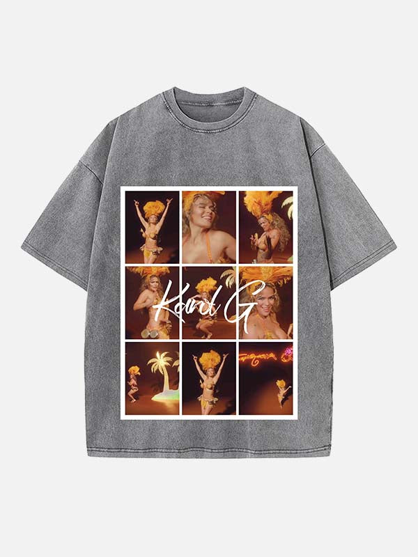 Karol G Print Round Neck T-shirt