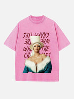 Rihanna Print Round Neck T-shirt