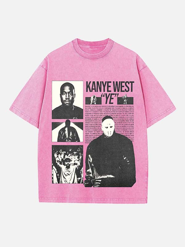 Kanye West Print Round Neck T-shirt