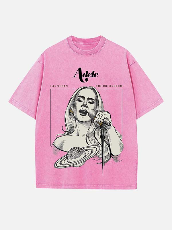 Adele Print Round Neck T-shirt