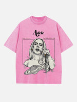 Adele Print Round Neck T-shirt