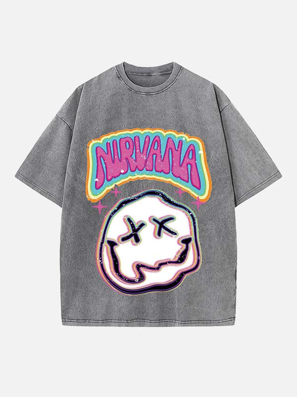 NIRVANA Print Round Neck T-shirt