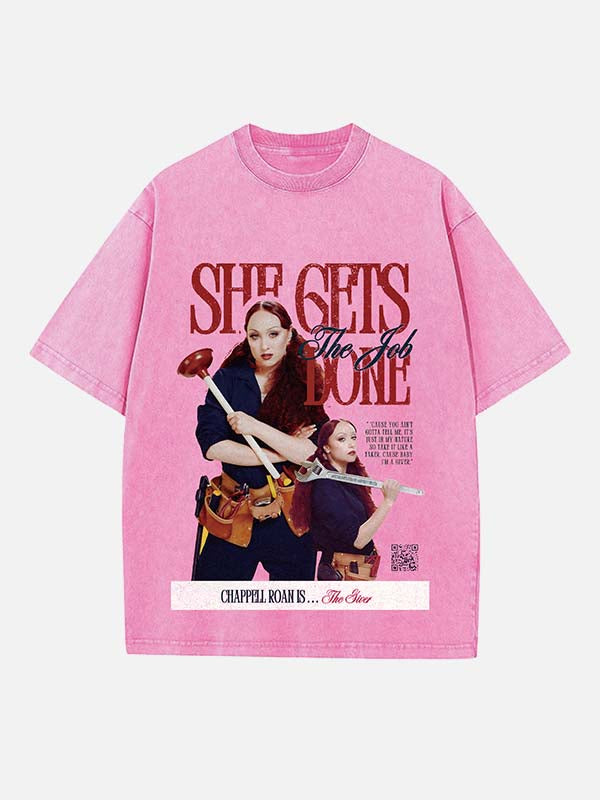 Chappell Roan Print Round Neck T-shirt