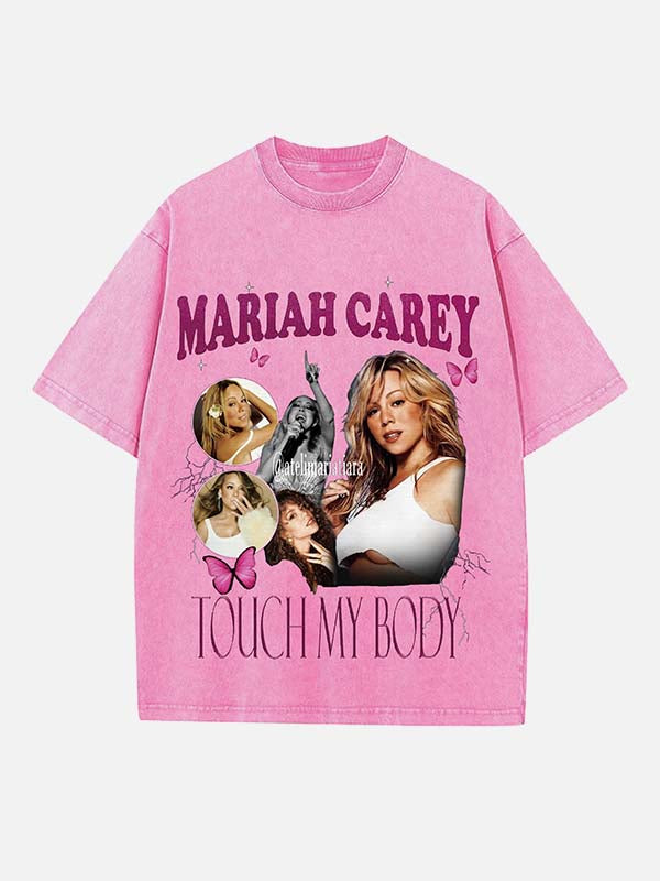 Mariah Carey Print Round Neck T-shirt