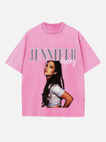 Jennifer Lopez Print Round Neck T-shirt