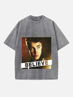 Justin Bieber Print Round Neck T-shirt