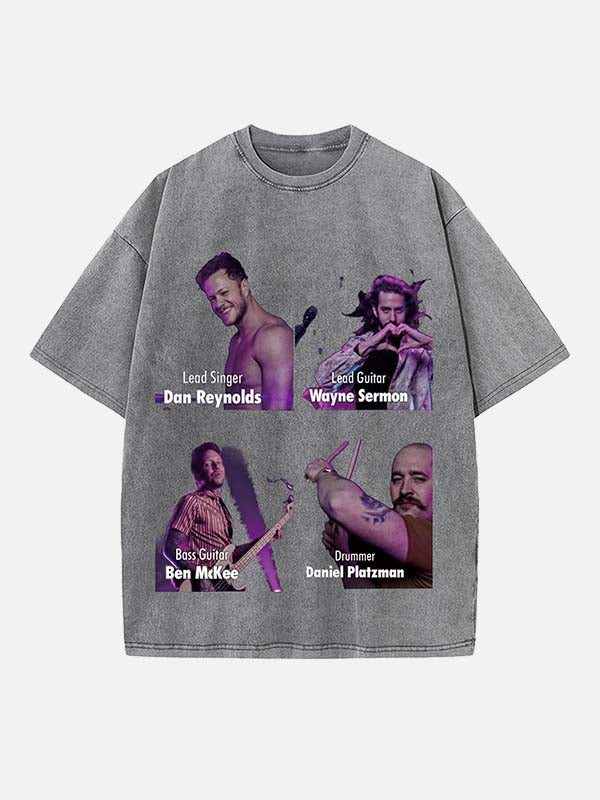 Imagine Dragons Print Round Neck T-shirt