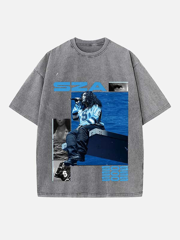 SZA Print Round Neck T-shirt