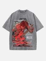 Muse Print Round Neck T-shirt