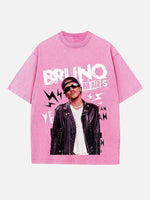 Bruno Mars Print Round Neck T-shirt
