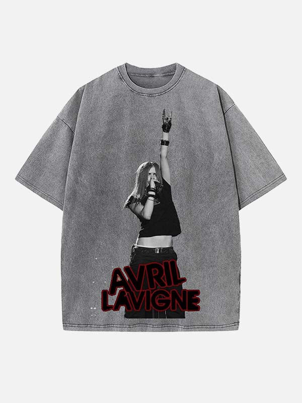 Avril Lavigne Print Round Neck T-shirt