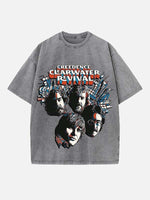 Creedence Clearwater Revival Print Round Neck T-shirt