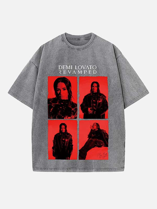Demi Lovato Print Round Neck T-shirt