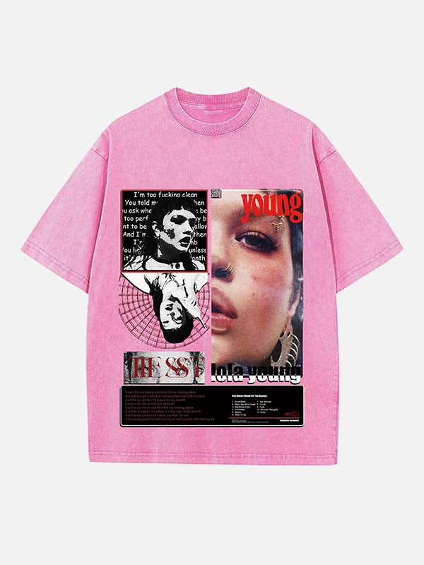 Lola Young Print Round Neck T-shirt