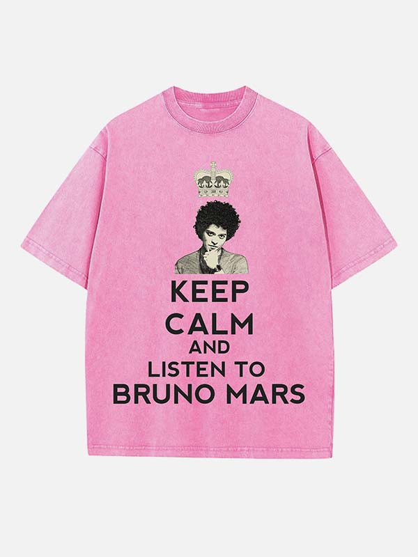 Bruno Mars Print Round Neck T-shirt