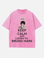 Bruno Mars Print Round Neck T-shirt