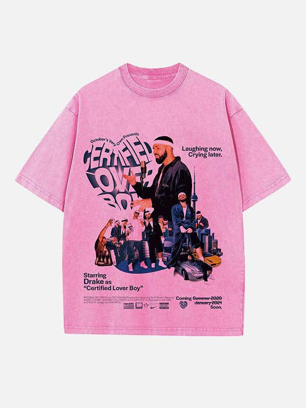 Drake Print Round Neck T-shirt