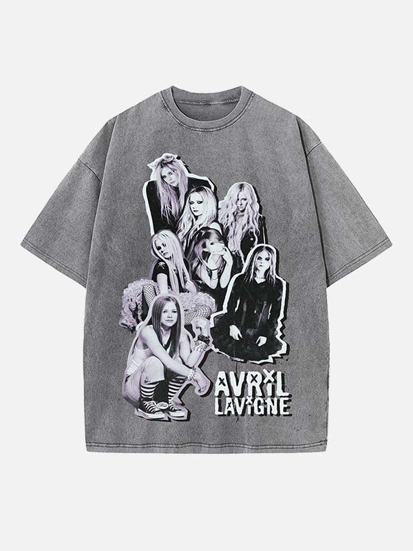Avril Lavigne Print Round Neck T-shirt