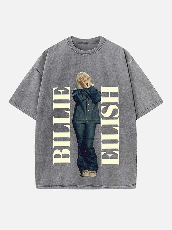 Billie Eilish Print Round Neck T-shirt