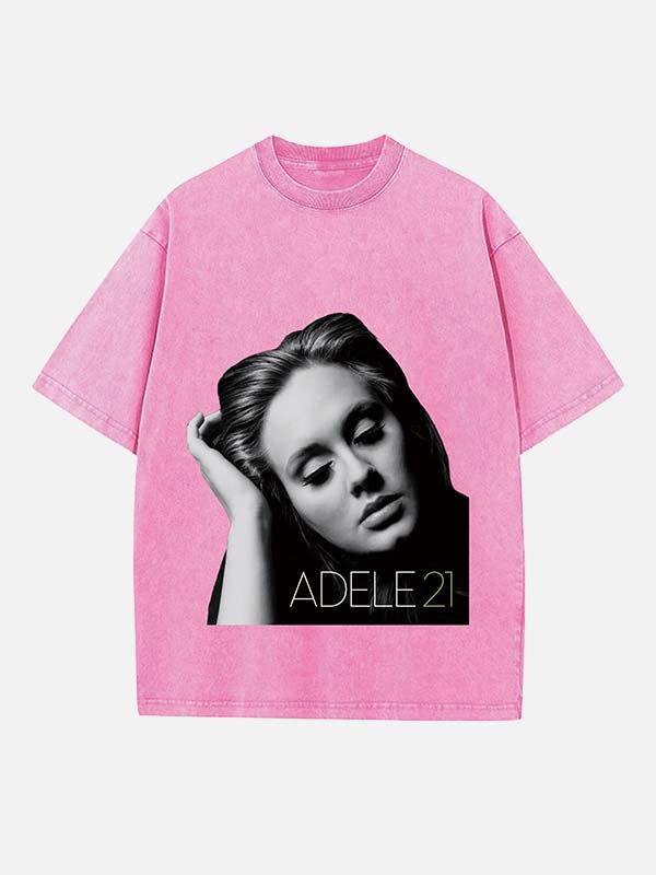 Adele Print Round Neck T-shirt
