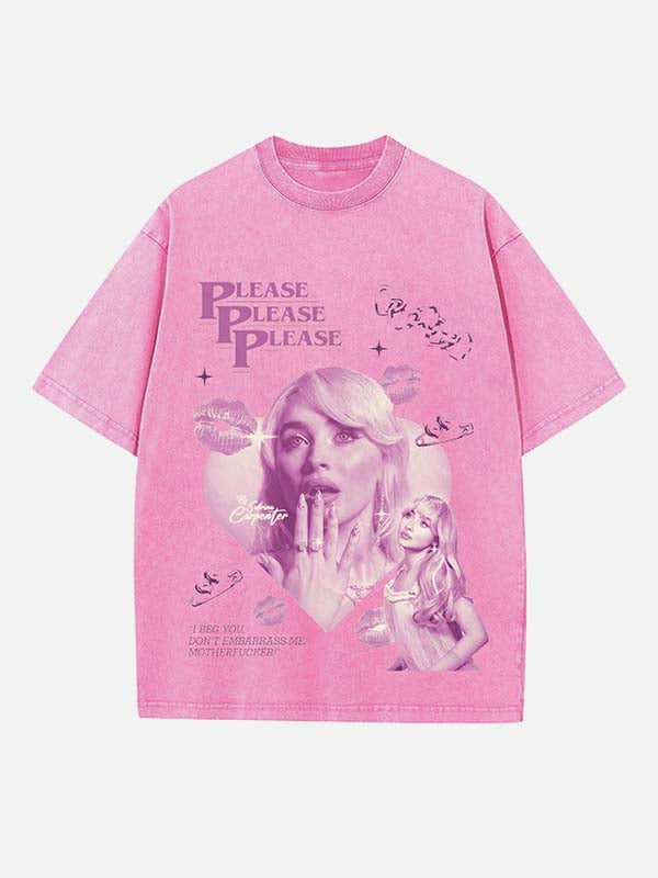 Sabrina Carpenter Print Round Neck T-shirt