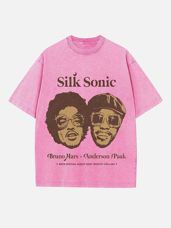 Bruno Mars Print Round Neck T-shirt