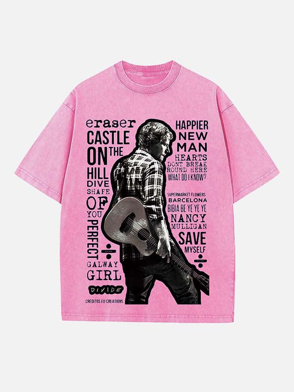 Ed Sheeran Print Round Neck T-shirt