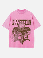 Led Zeppelin Print Round Neck T-shirt