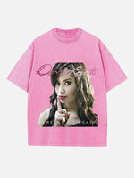 Demi Lovato Print Round Neck T-shirt