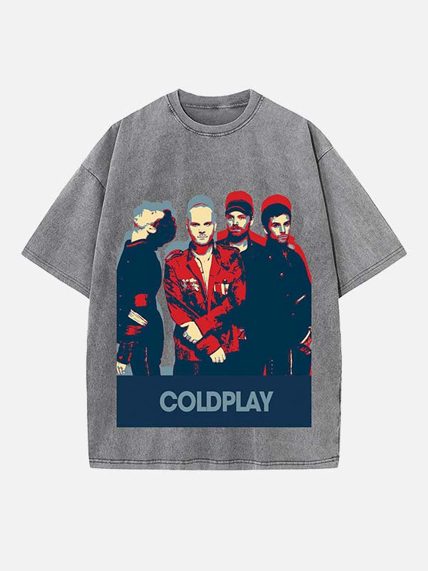 Coldplay Print Round Neck T-shirt