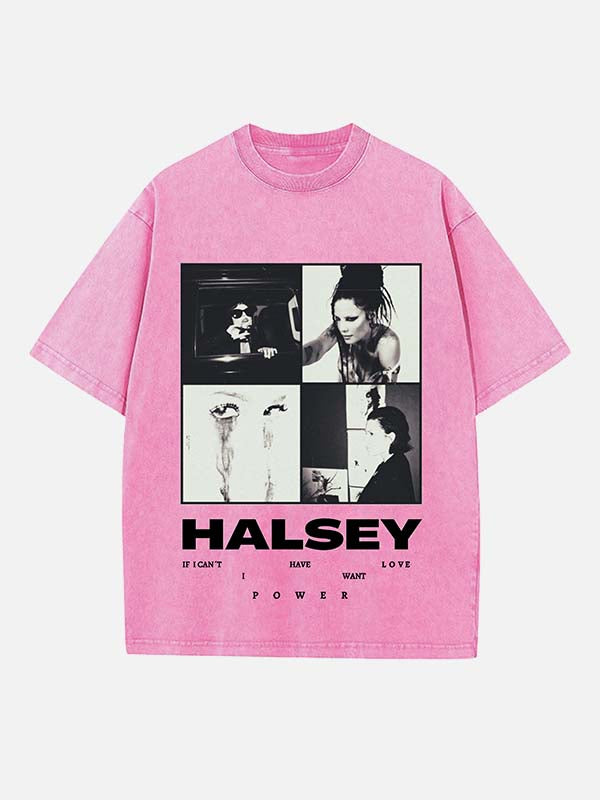 Halsey Print Round Neck T-shirt