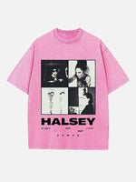 Halsey Print Round Neck T-shirt
