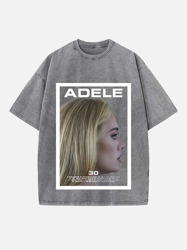 Adele Print Round Neck T-shirt