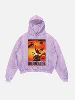 Miley Cyrus Print Slant Pockets Hoodie