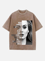 Adele Print Round Neck T-shirt