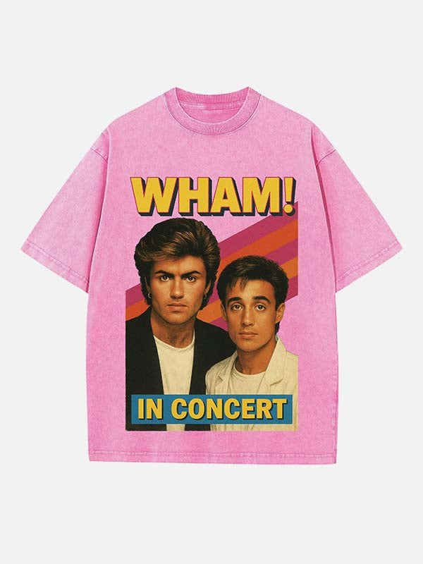 George Michael Wham! Print Round Neck T-shirt