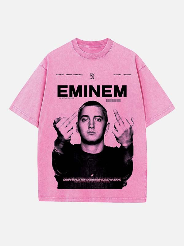 Eminem Print Round Neck T-shirt